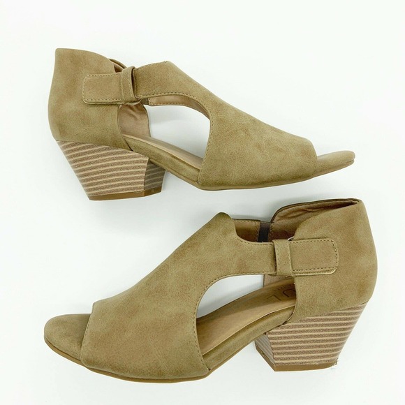 Naturalizer Daya Cutout Ankle Boots Open Toe Tan - Picture 5 of 9